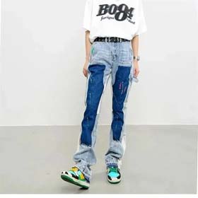 GALLERY DEPT Demin Youthful trendy washed distressed patchwork jeans-2453  